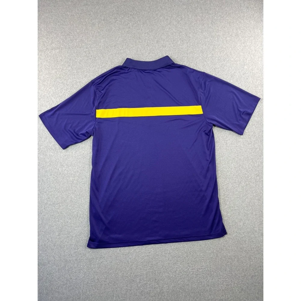 LSU Tigers Polo Shirt Mens 2XT Purple Short Sleeve Colosseum Short Sleeve